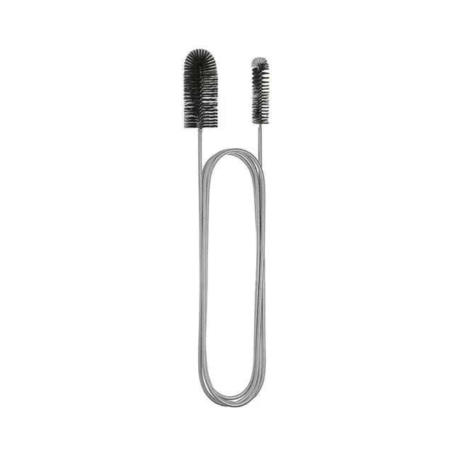 Spring Brush Aquarium U Shaped Pipe Cleaner Brush for Hole Cleaning Fish Tank - Black