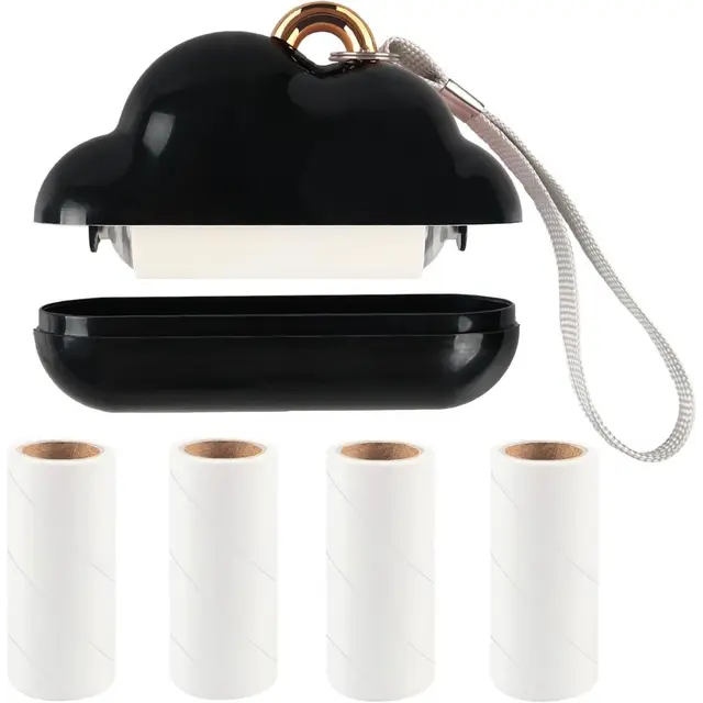 Mini Lint Roller Travel Size, Black, 10cm