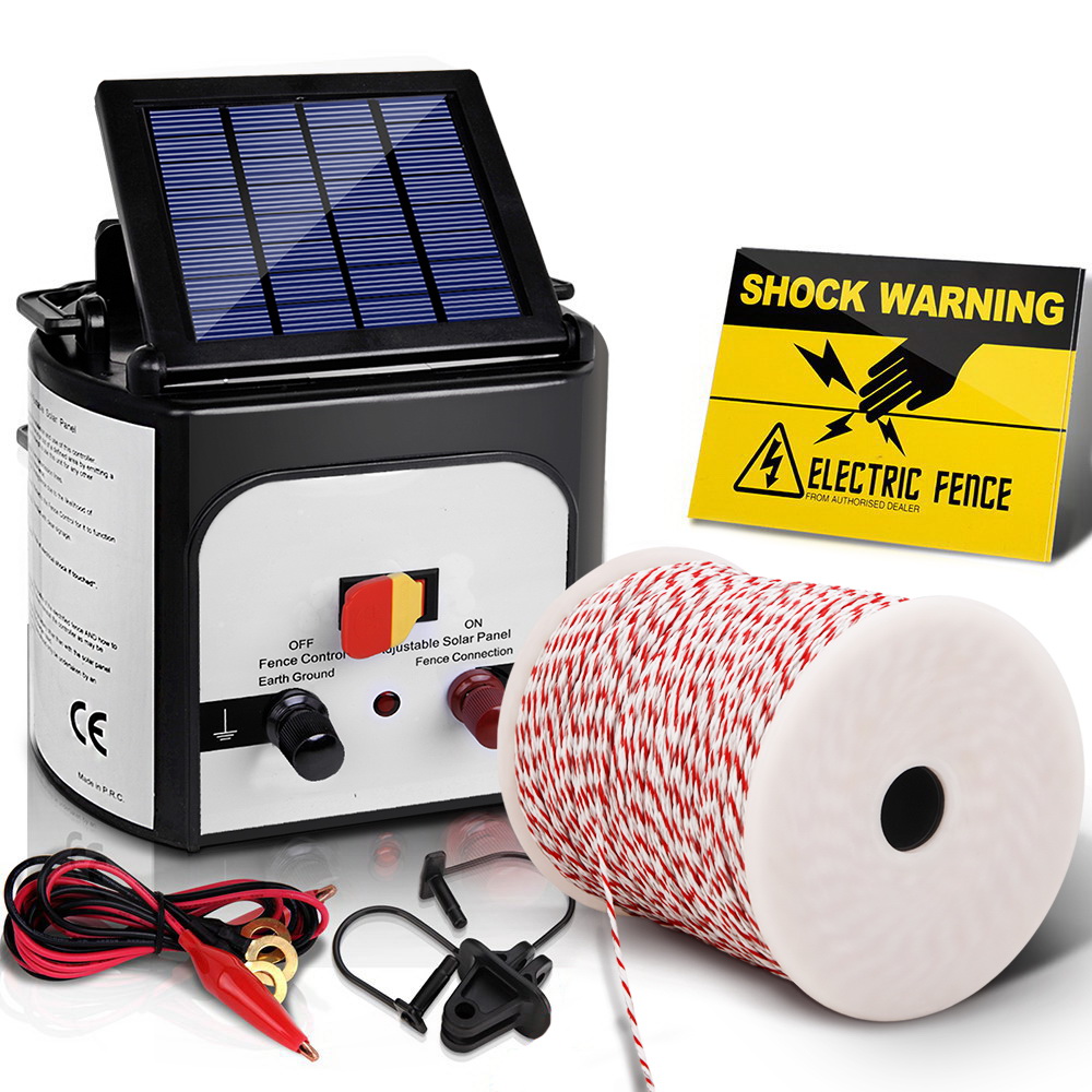Giantz Fence Energiser 8KM Solar Powered Electric 500M Poly Wire Insulator image 8