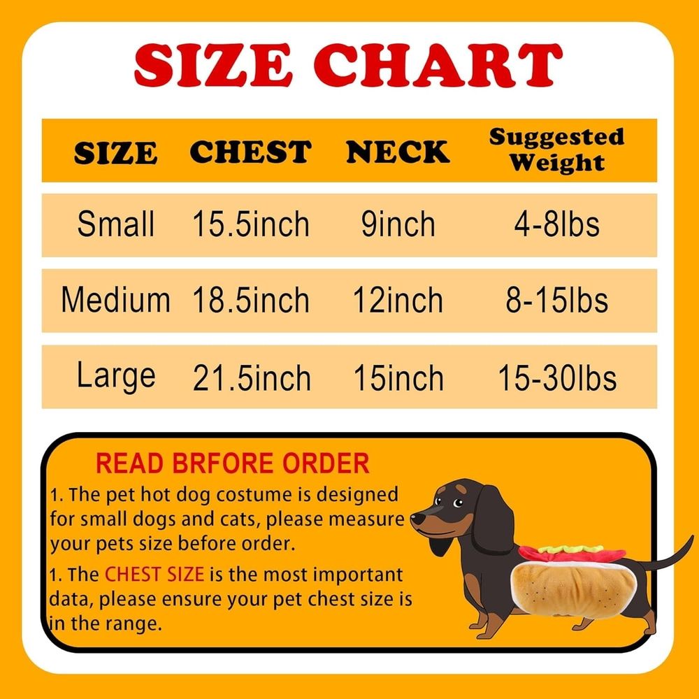 Dog Hot Dog Costume, XS/Small/Medium image 3