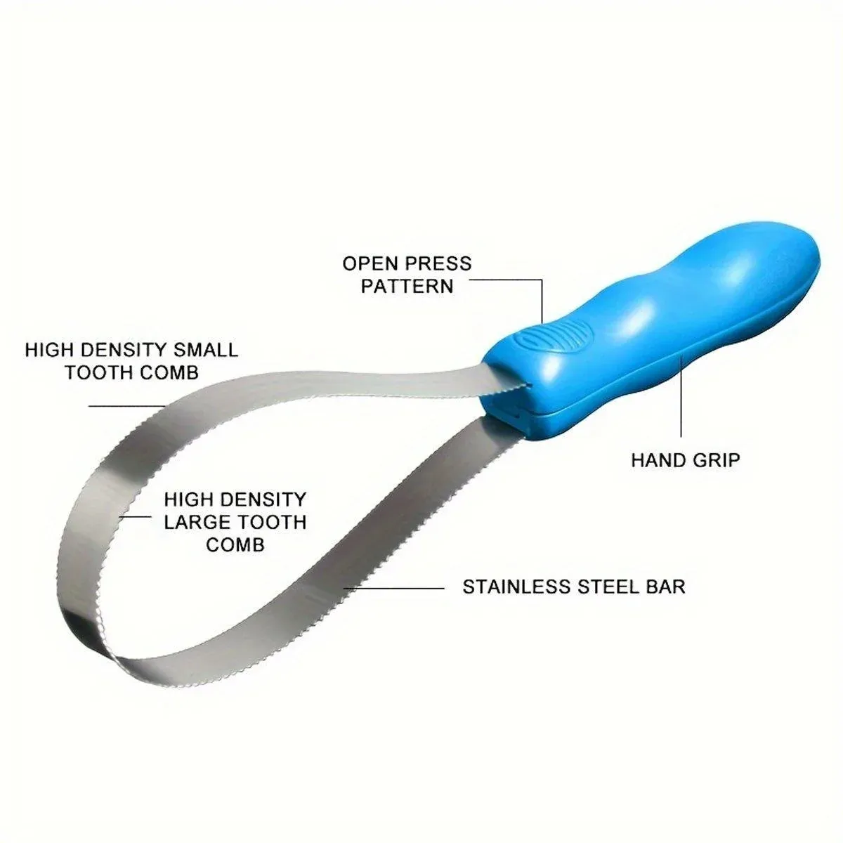 1 Dual-Sided Pet Grooming Tool, Blue image 4