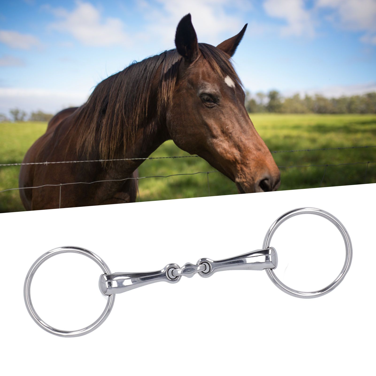 Horse Snaffle Stainless Steel Flexible Jointed Wearable Rust Proof O Ring Horse Mouth… image 12