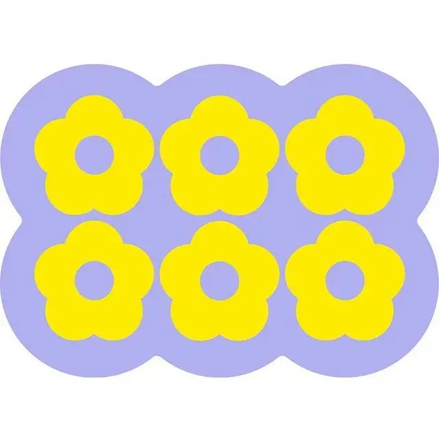 Style 9 Purple And Yellow Flowers Pattern Absorbent Diatomaceous Earth Pet…, 50 × 80cm