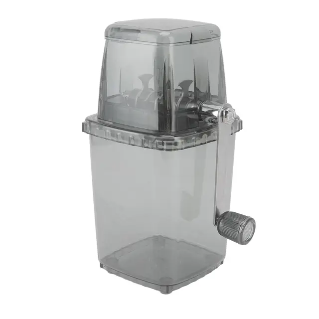 Manual Ice Crusher Small Portable Shaver Hand Operated Snow Cone Machine for Home Grey