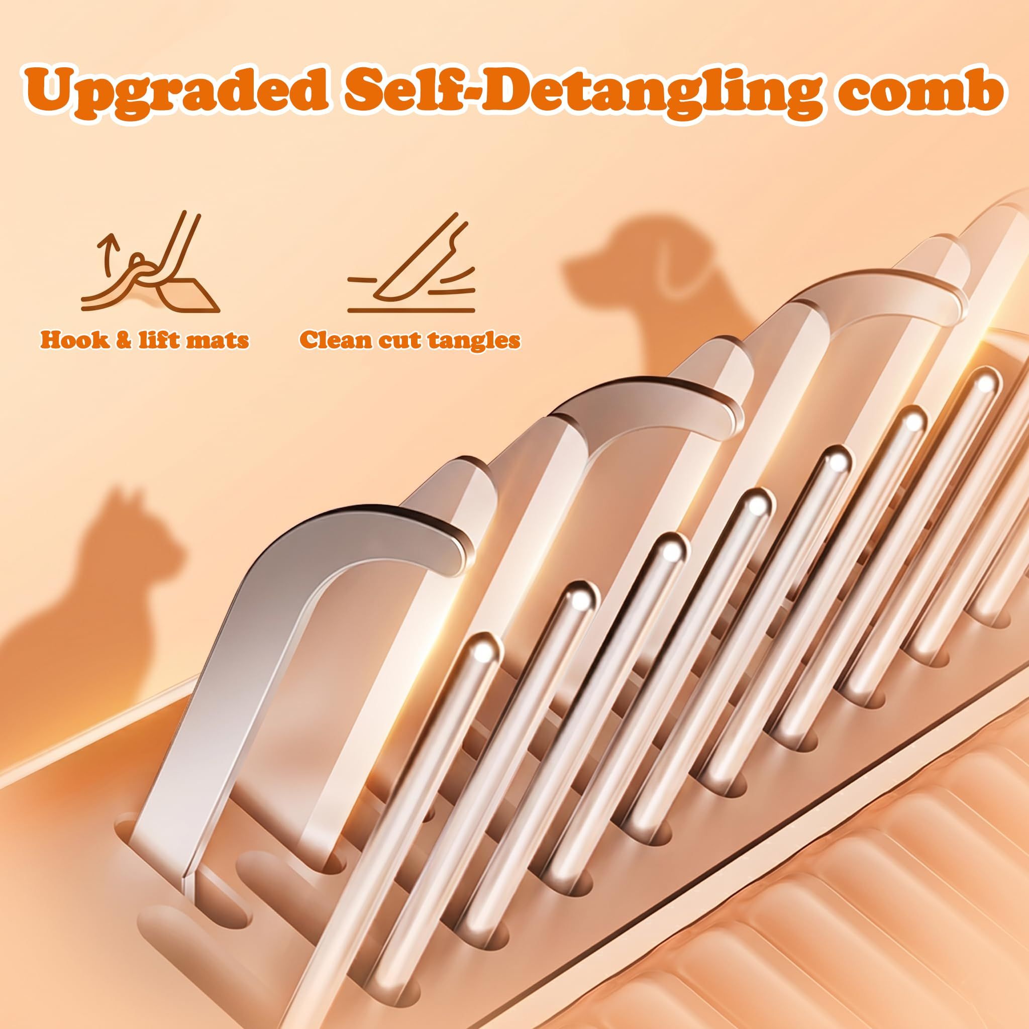 2-in-1 Dematting Comb for cats & Dogs, White image 6