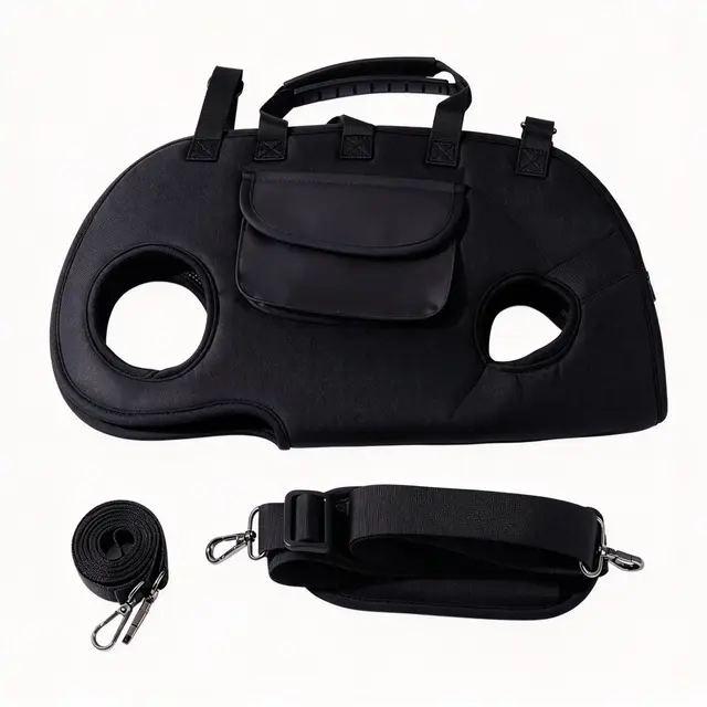 Portable Horizontal Pet Crossbody Carrier Leo Black Basic Version M Size for…