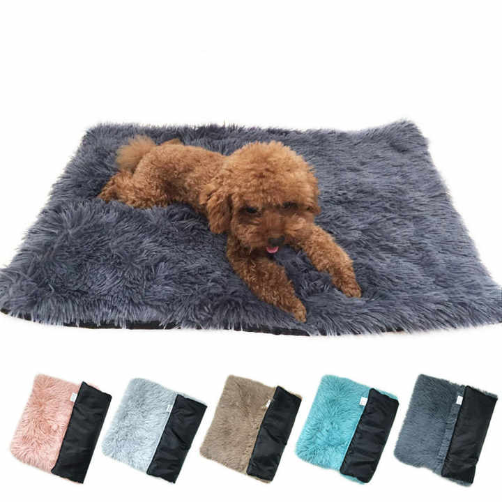 Light Grey Plush Pet Mat for Dogs and Cats - 50x70cm, 50 × 70cm image 2