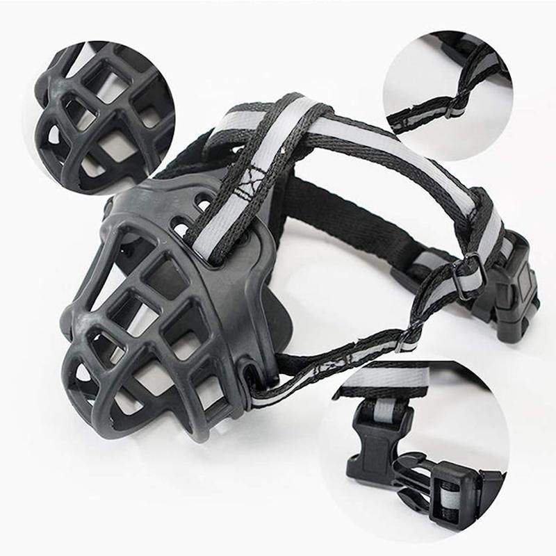 6 Sizes Adjustable Pet Dog No Bite Silicone Basket Muzzle Cage Mouth Mesh Cover - 4# image 8