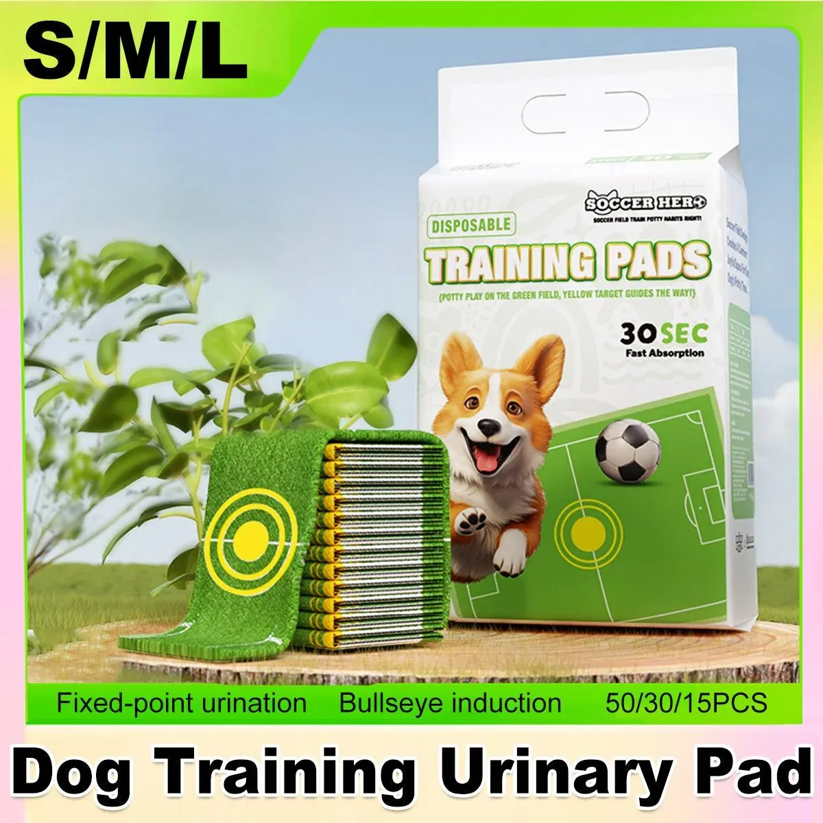 Pet Urinal Pads for Dogs Bullseye Diaper Pads Leakproof Pet Training Pads Dogs - S-50PCS image 2