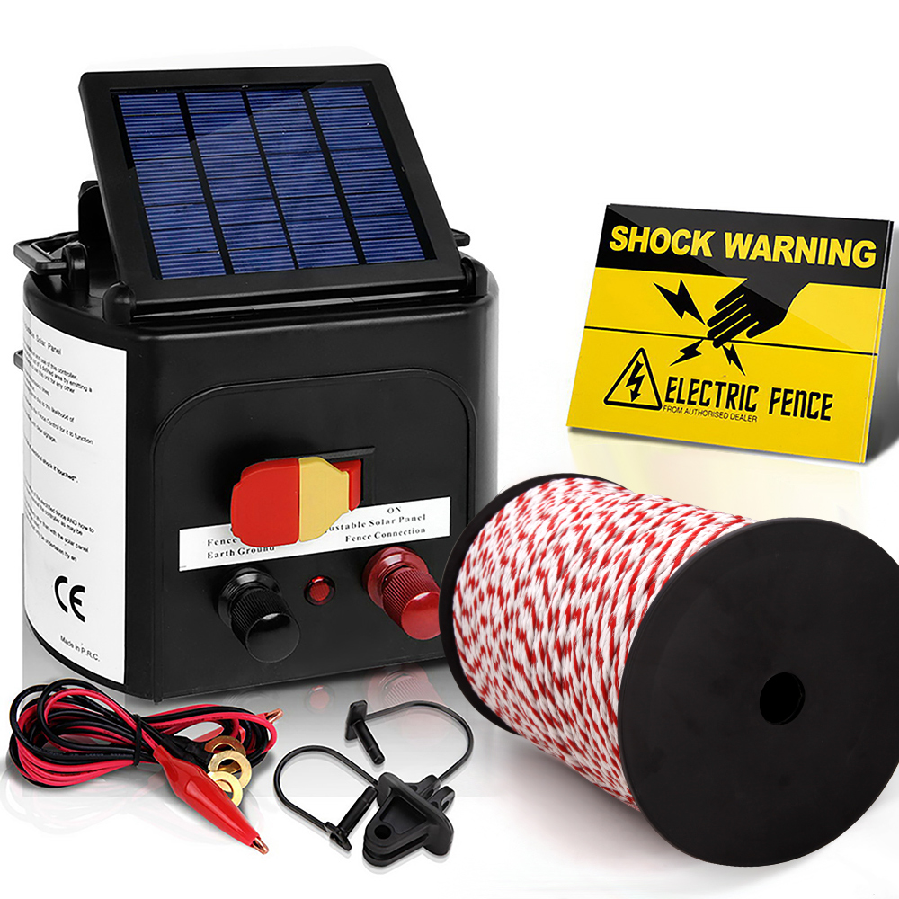 Giantz Fence Energiser 5KM Solar Powered Electric 500M Poly Rope image 7