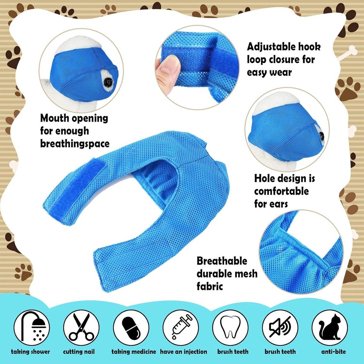 6 Piece Nylon Cat Muzzle Set, L image 3