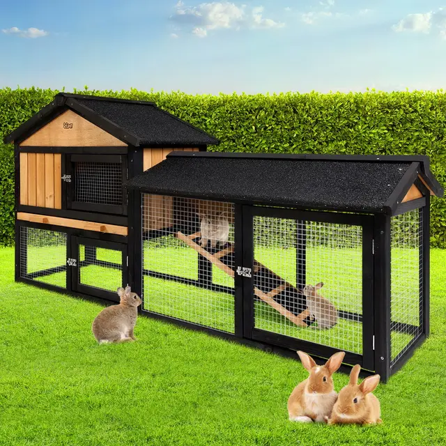 i.Pet Chicken Coop Rabbit Hutch 165cm x 43cm x 86cm Chicken Coop Large Run House Cage…
