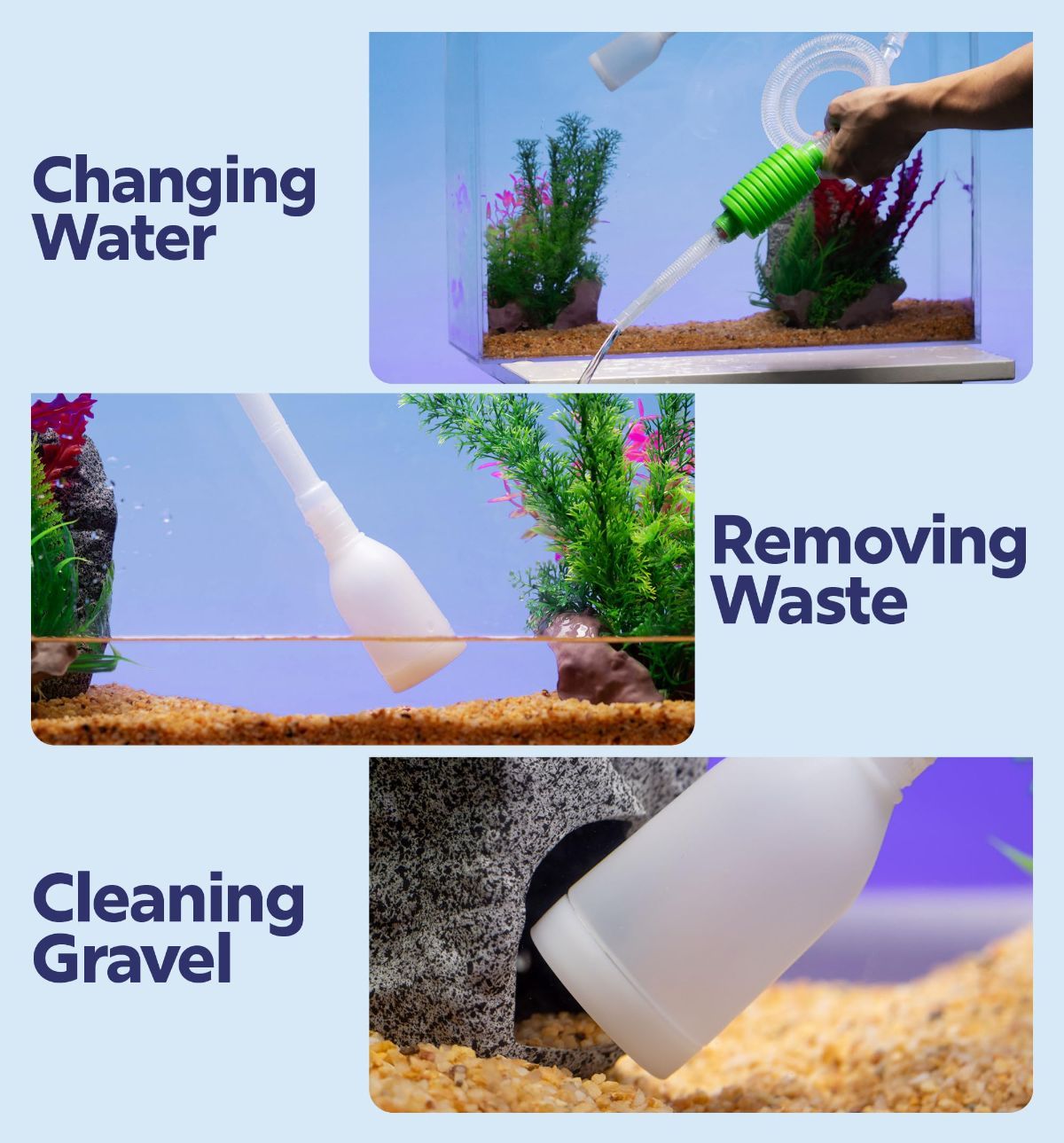 Fish Tank Cleaner - Turtle Tank Accessories - Gravel Vacuum for Aquarium - Hand Siphon… image 5