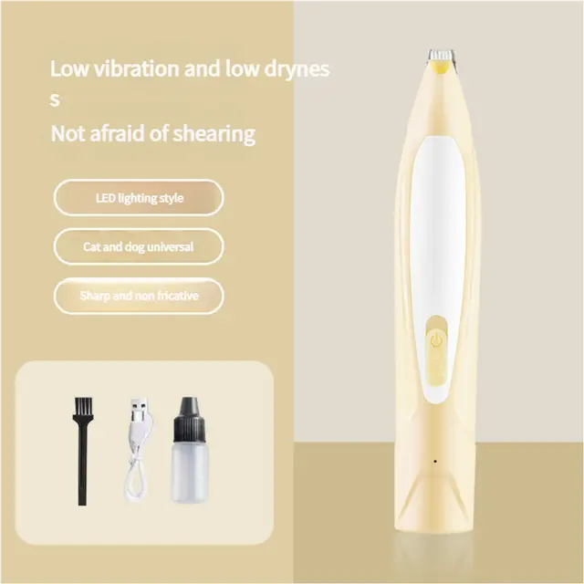 Electric Pet Hair Clipper with Type-C Charging, Yellow
