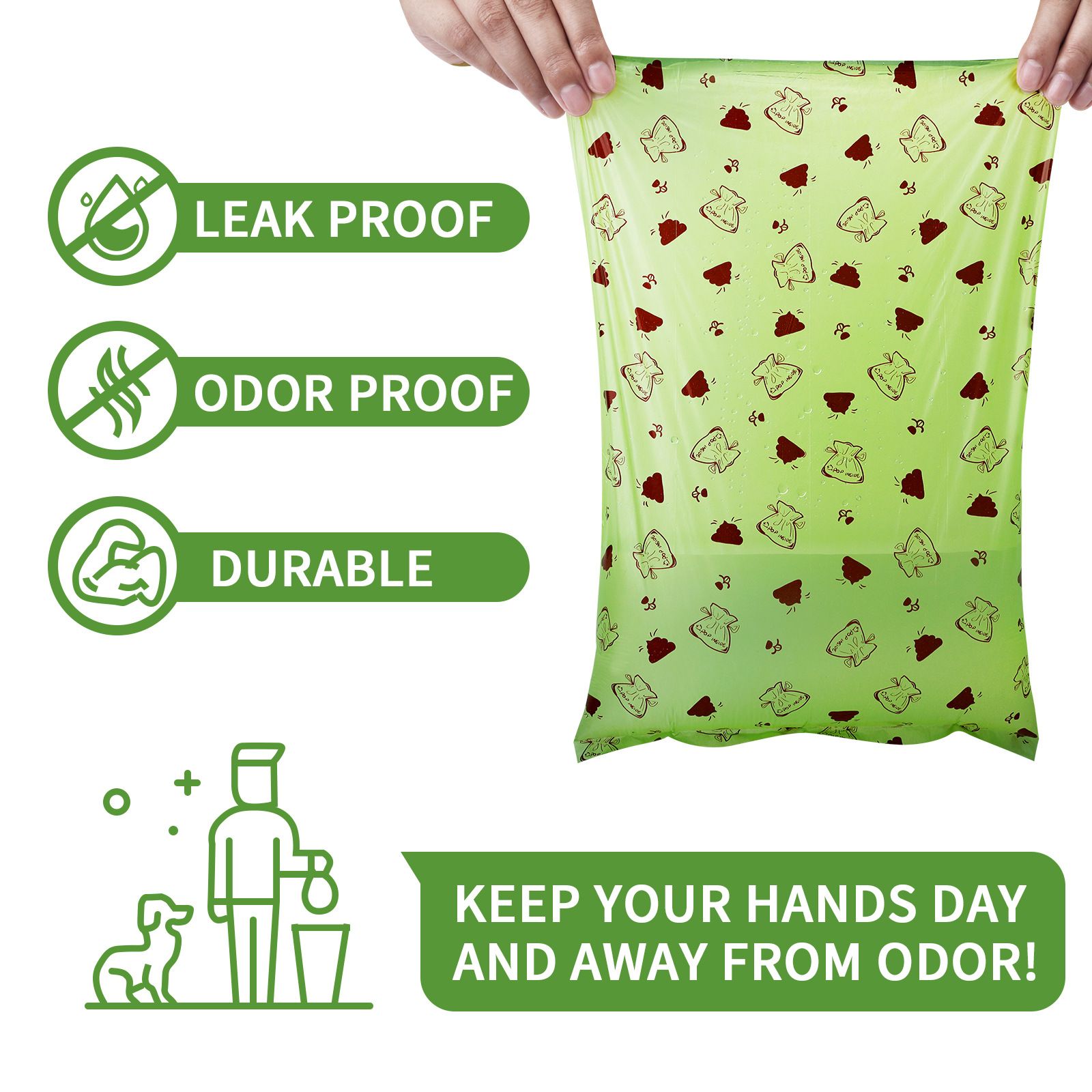 Degradable Dog Poop Bags with Dispenser - 16 rolls Pet Waste Bags image 3