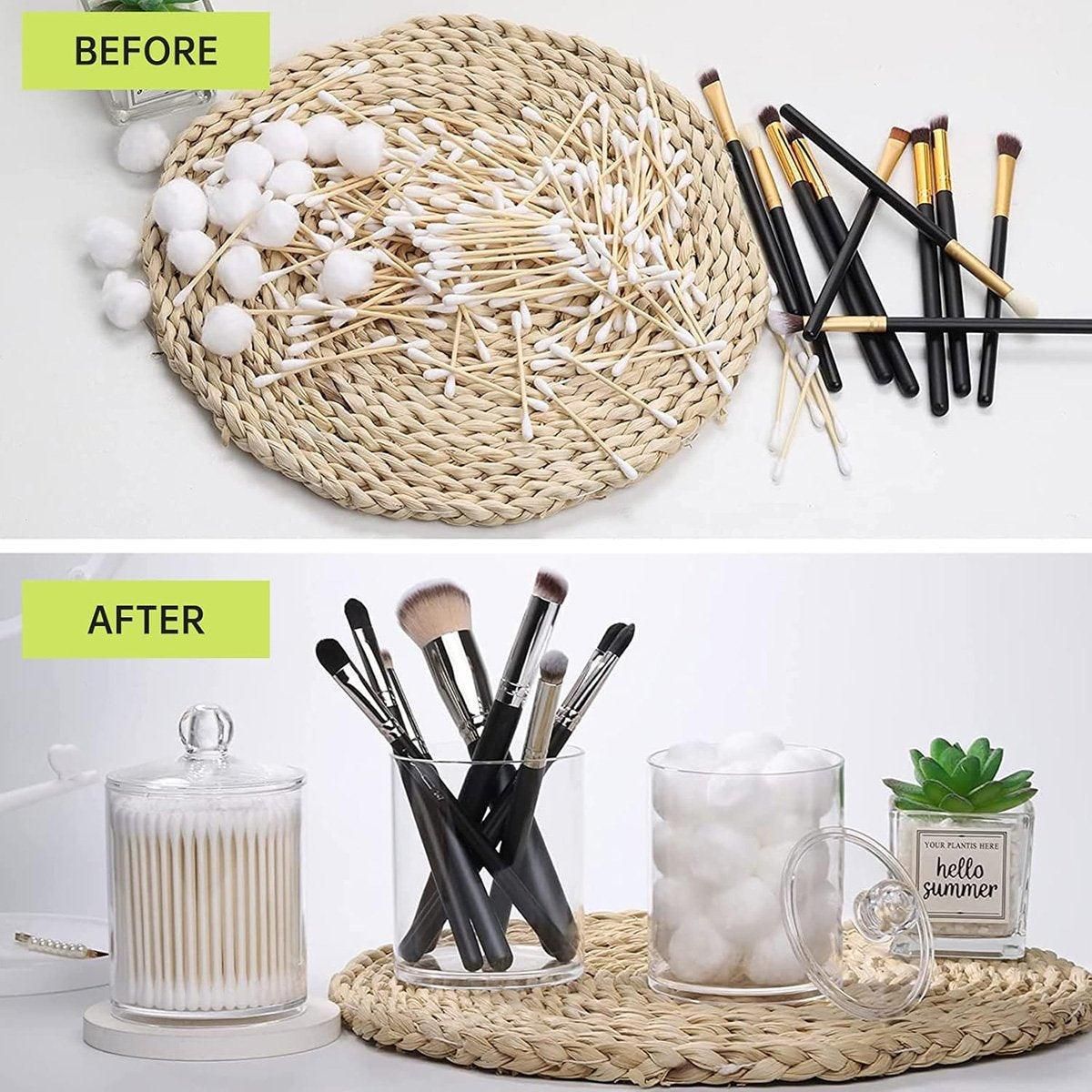 4PCS Transparent Cotton Swabs Makeup Remover Pad Storage Box Household Organizer image 6