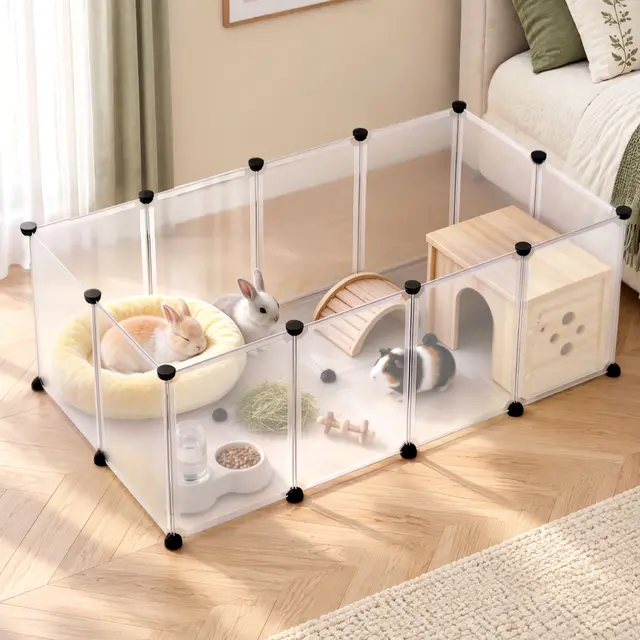 i.Pet Pet Dog Playpen 20 Panels with Baseboard DIY Enclosure Small Animal Rabbit Pen…