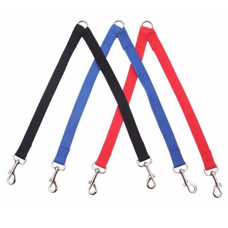 2 Way Double Dual Dog Leash Walk 2 Dogs With One Lead Coupler Nylon Harness - Blue image 3