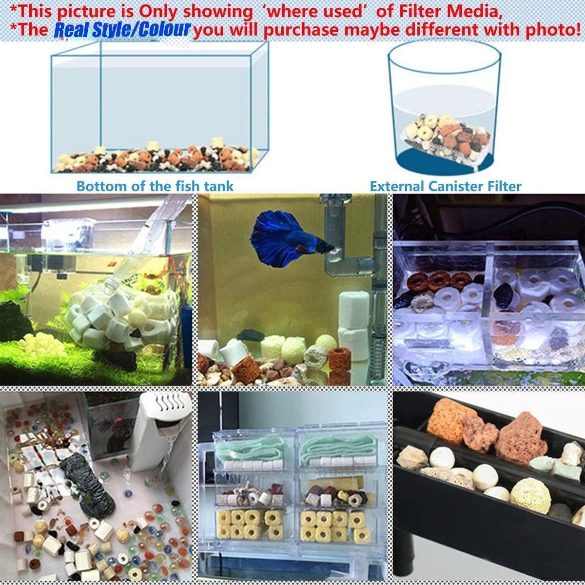 500g Fish Tank Water Filter Media Aquarium Filtration Material Sponge Pad - Nano Ring image 5