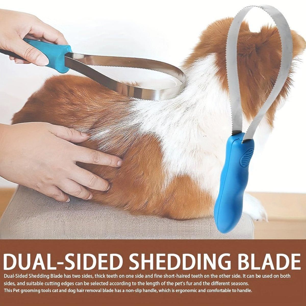 1 Dual-Sided Pet Grooming Tool, Blue image 9