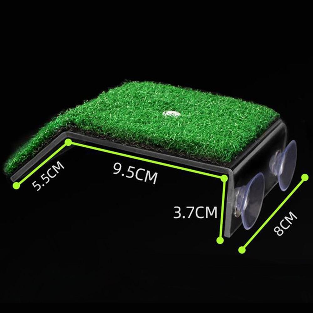 Turtle Basking Platform Simulation Grass Turtle Ramp for Fish Tank Aquarium - M image 9