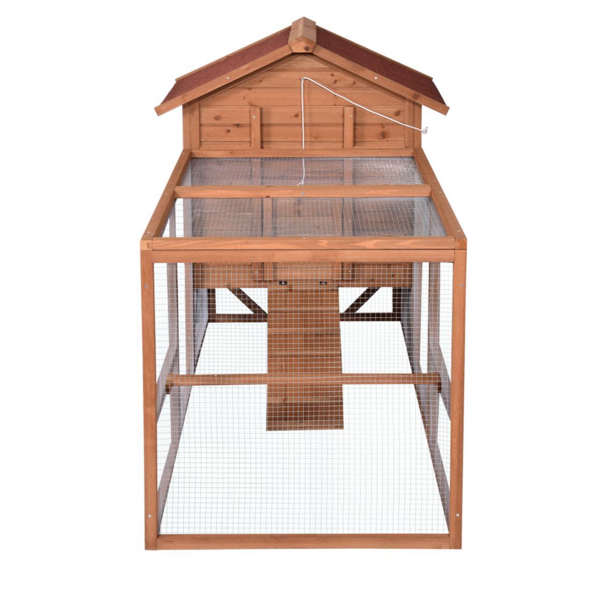 YES4PETS 248 cm XL Chicken Coop Rabbit Hutch Ferret Hen Guinea Pig House With Wheels image 4