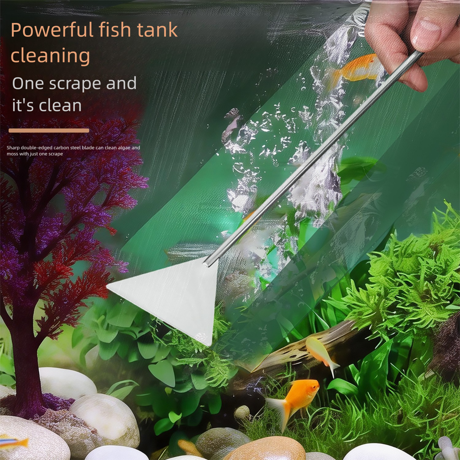 Black Stainless Steel Aquarium Cleaning Tool Kit - 5 Piece Fish Tank Maintenance Set… image 6