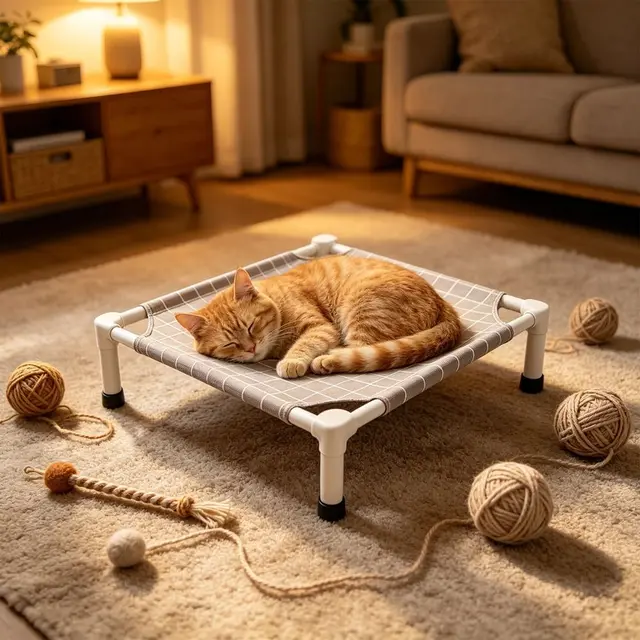 Elevated Outdoor Dog Bed Raised Pet Cot Cooling Puppy Bed for Small Pets
