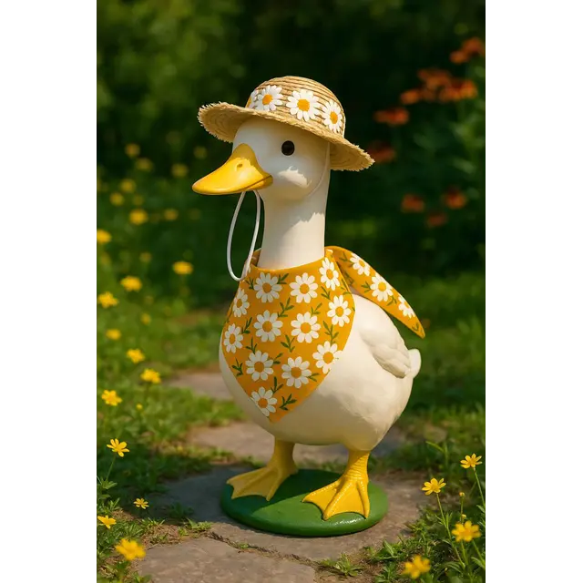 2 Sets Khaki and Yellow Daisy Delight Porch Goose & Small Pet Costume - 2 Summer Straw…