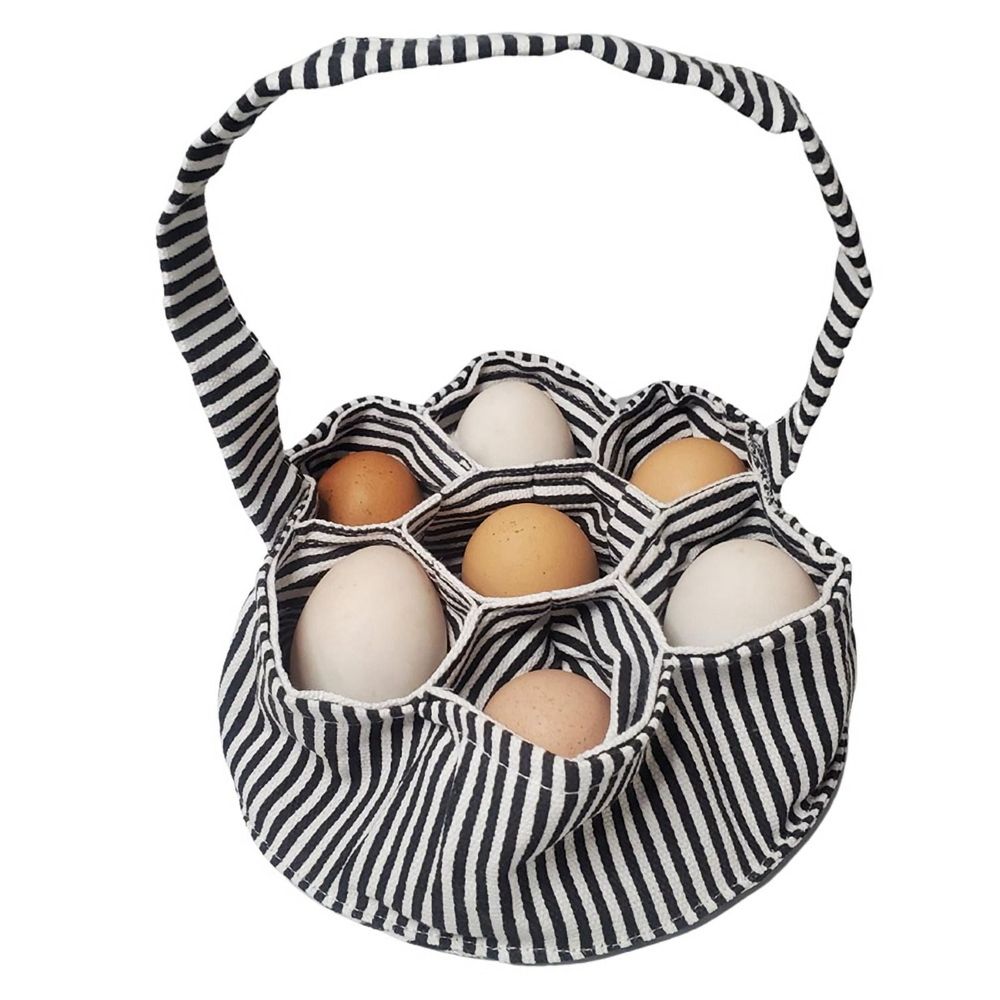 Mini Fabric Egg Basket for Gathering Eggs - 1PCS Collecting with 7 Pouches Chicken