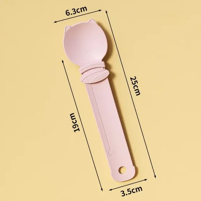 Cat Treat Spoon, Squeezer for Cat Puree Snacks, Cat Strip Feeding Spoon—Pink