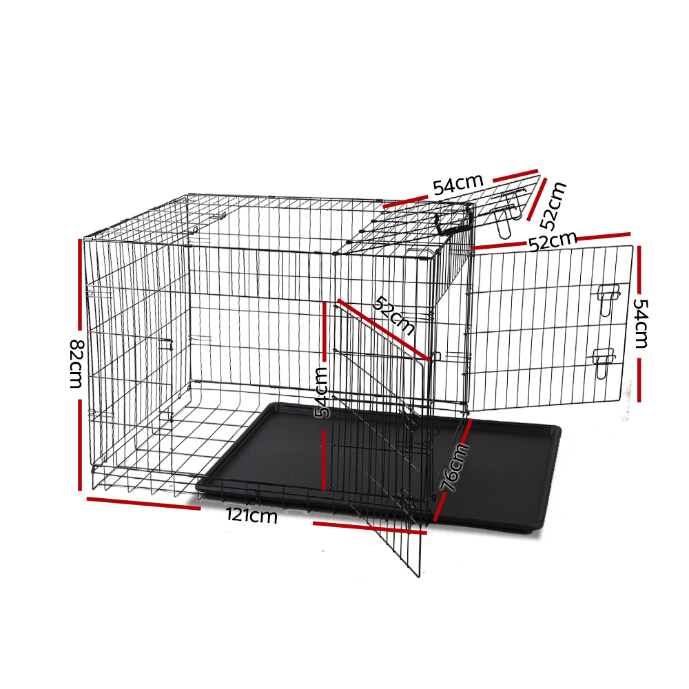 i.Pet 48" Dog Cage Crate Large Kennel 3 Doors image 2