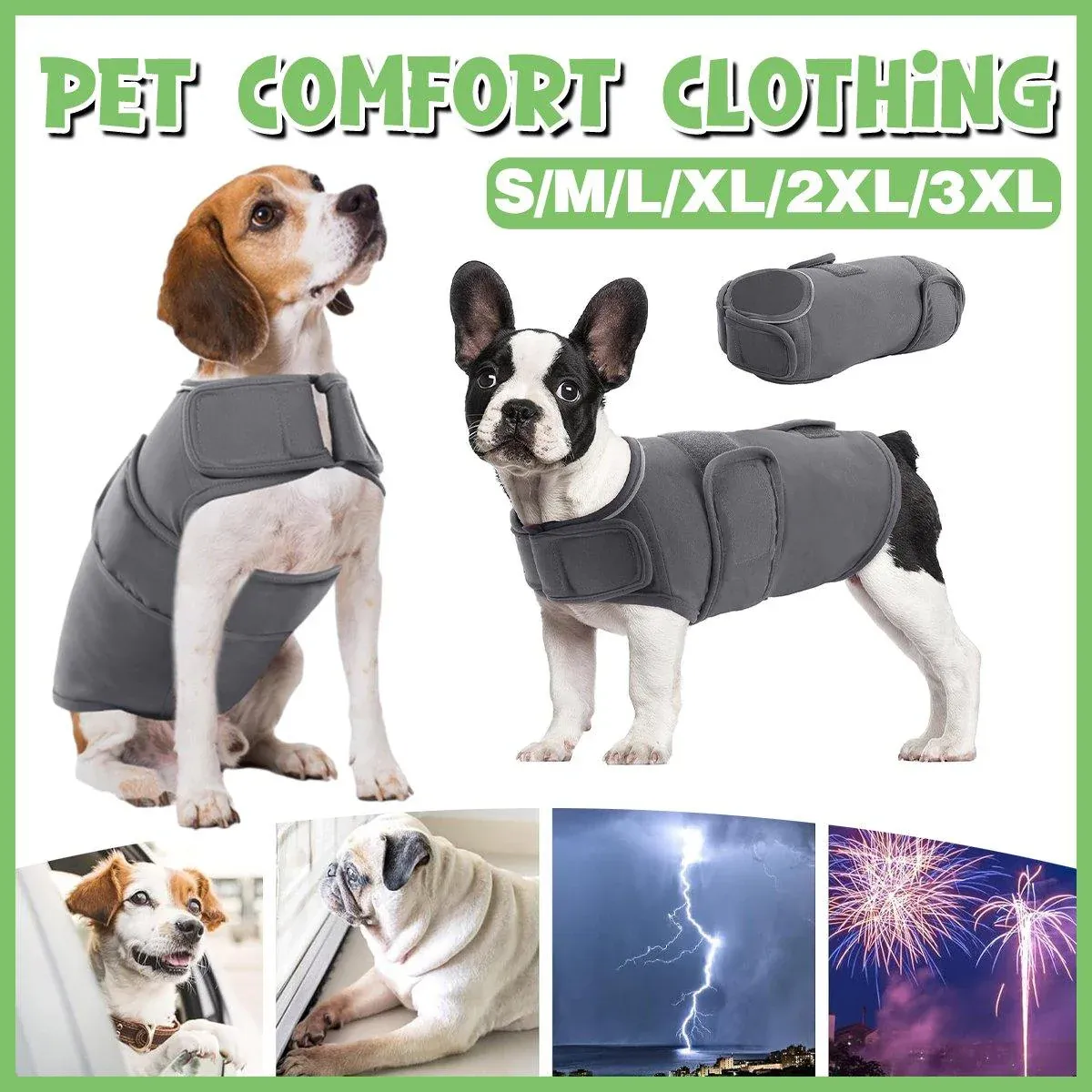Pet Comfort Dog Relief Vest Jacket Soft Anxiety Coat for Small Medium Large Dogs - S image 2