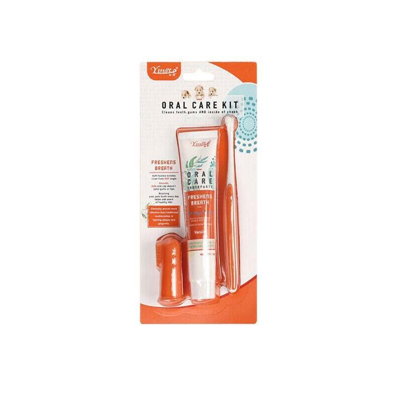 Pet Toothbrush Toothpaste Set for Cats and Dogs Vanilla Flavor Oral Care Kit image 2