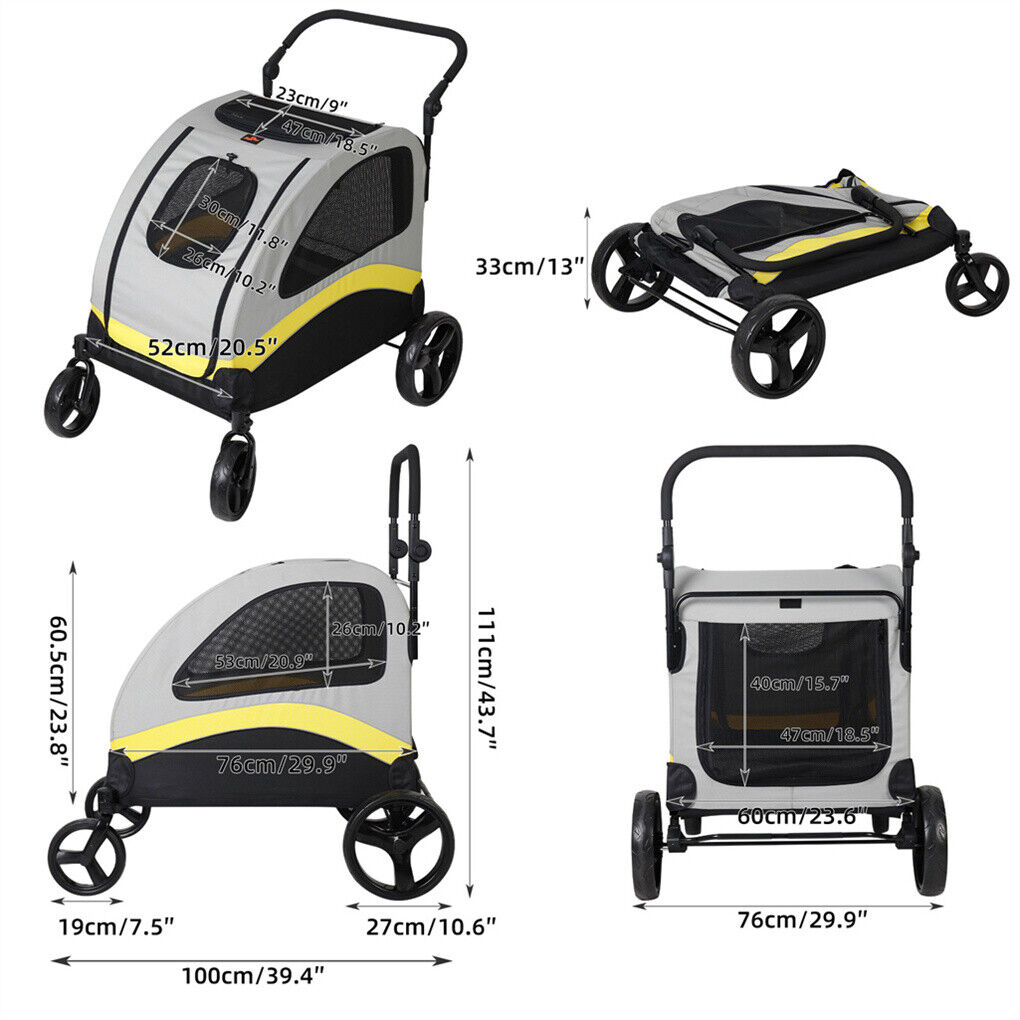 Dog Stroller Large Foldable Pet Travel Cart image 2