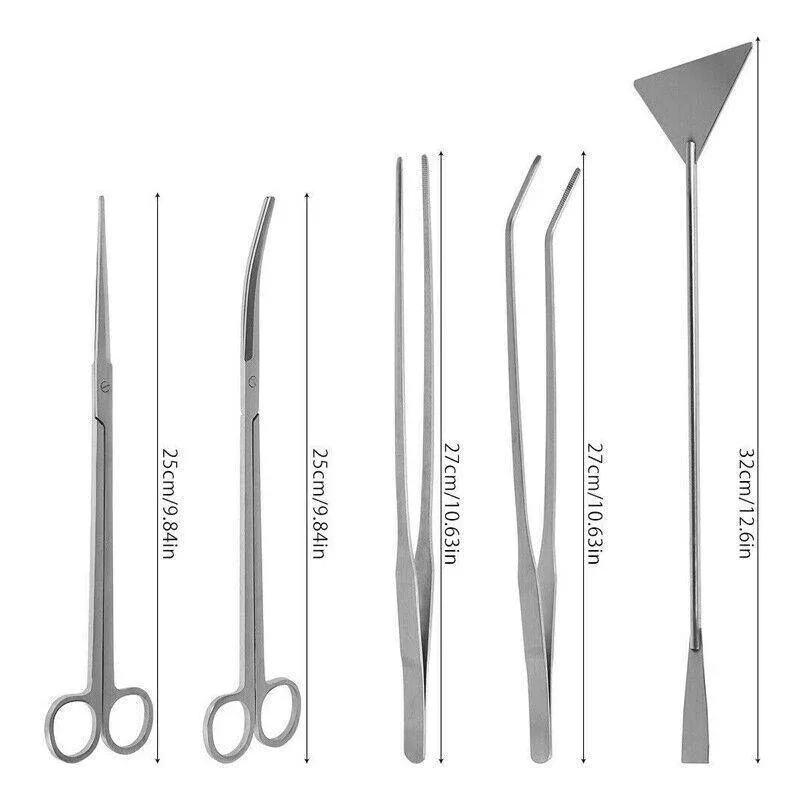 Stainless Steel Aquarium Tool Set Tweezers Scissors Spatula Kit 4 5 6PCS - 6PCS Tool +… image 4