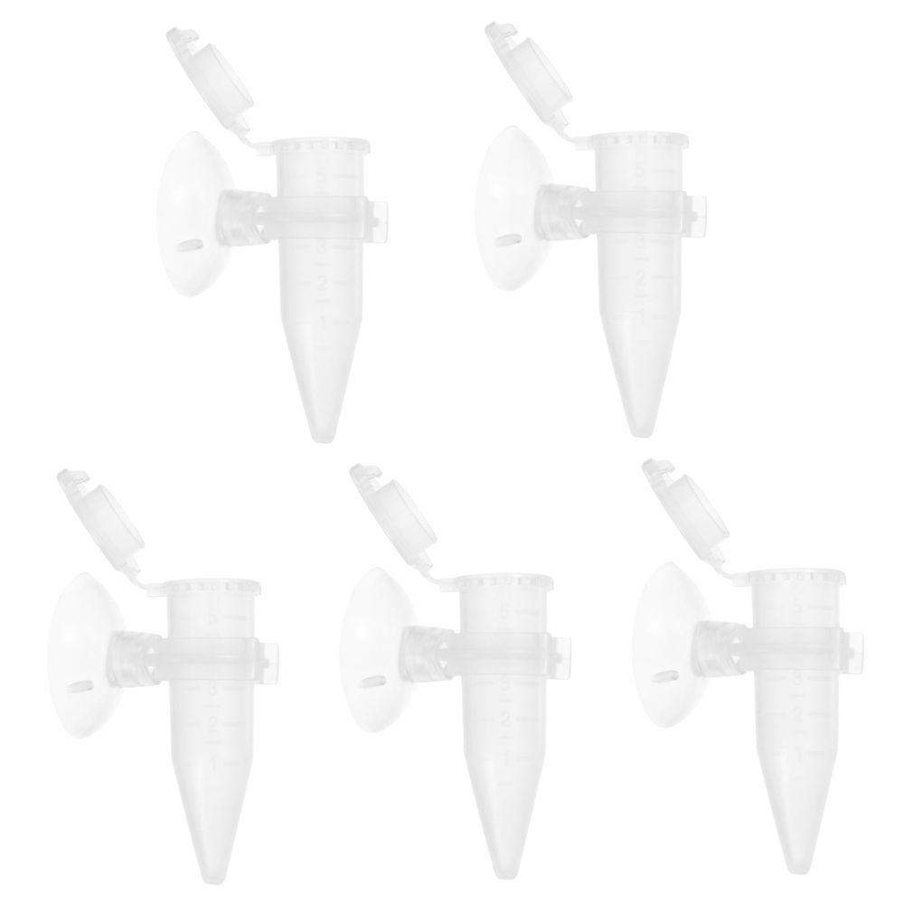 5Pcs Aquarium Shrimp Feeder Tubes with Durable Plastic and Suction Cups for Pet Use image 5