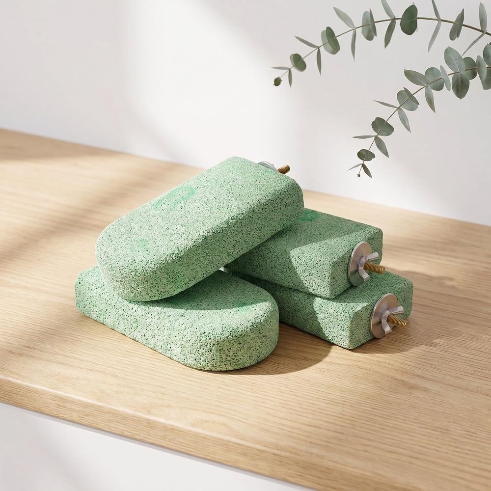 4pcs Lava Pumice Molar Block for Birds, Light Green image 5
