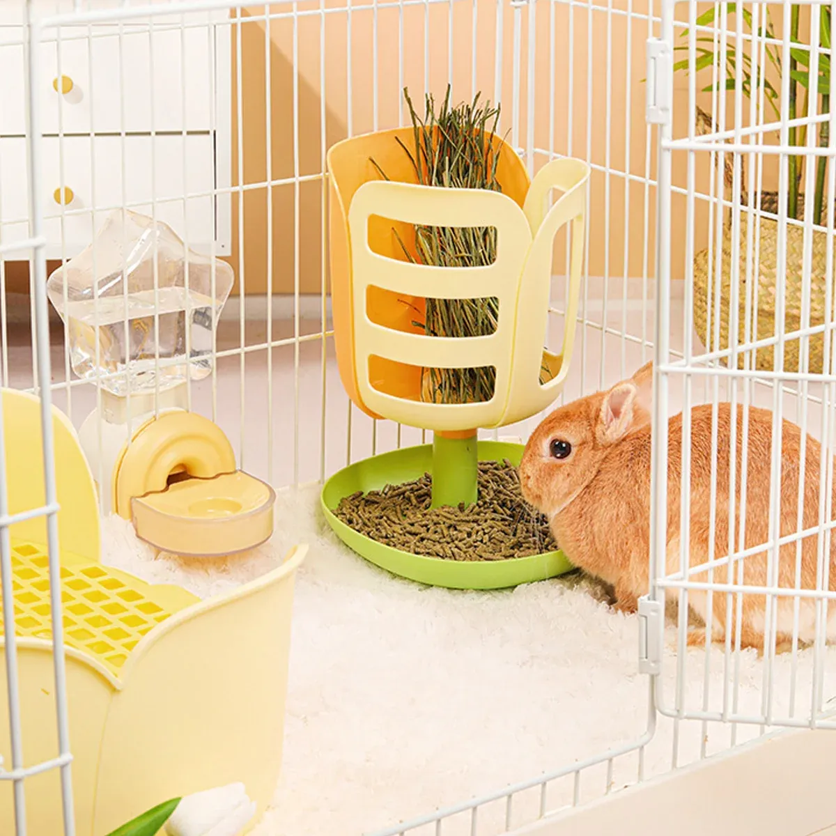 Rabbit Hay Rack Feeder Hay Bowl Food Container Anti Waste Easy Clean Durable image 8