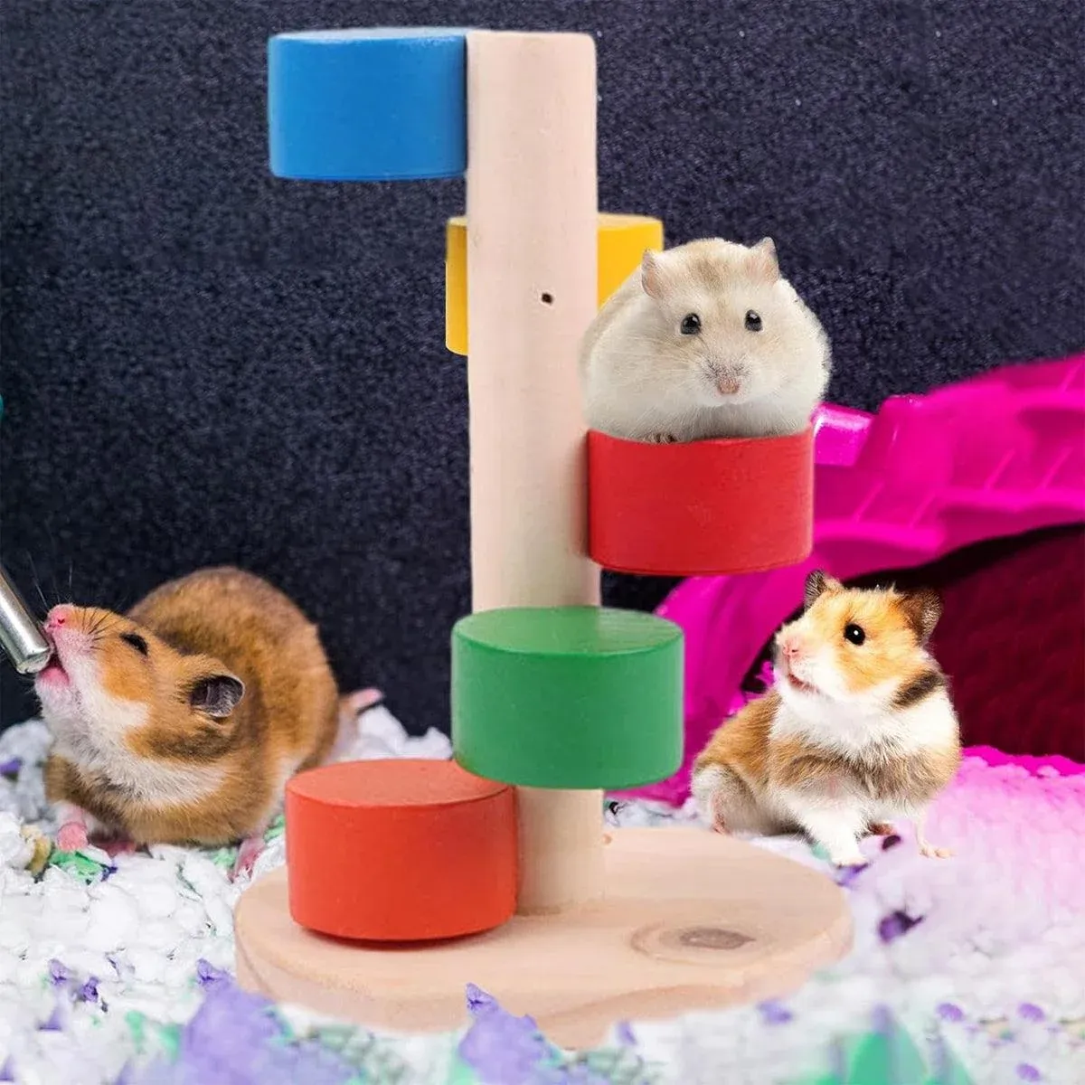 Hamster Toys Colorful Cloud Ladder Climbing Exercise Play Stairs for Cage image 4