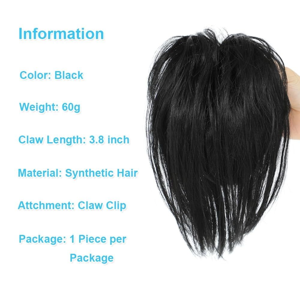 Messy Bun Hair Piece Claw Clip in Hair Buns Hair Piece for Women Straight Short High… image 5