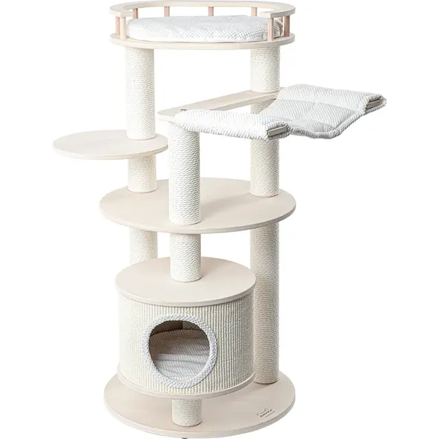 HONEYPOTCAT Enduring Comfort Sisal & Wood Tree - 128cm