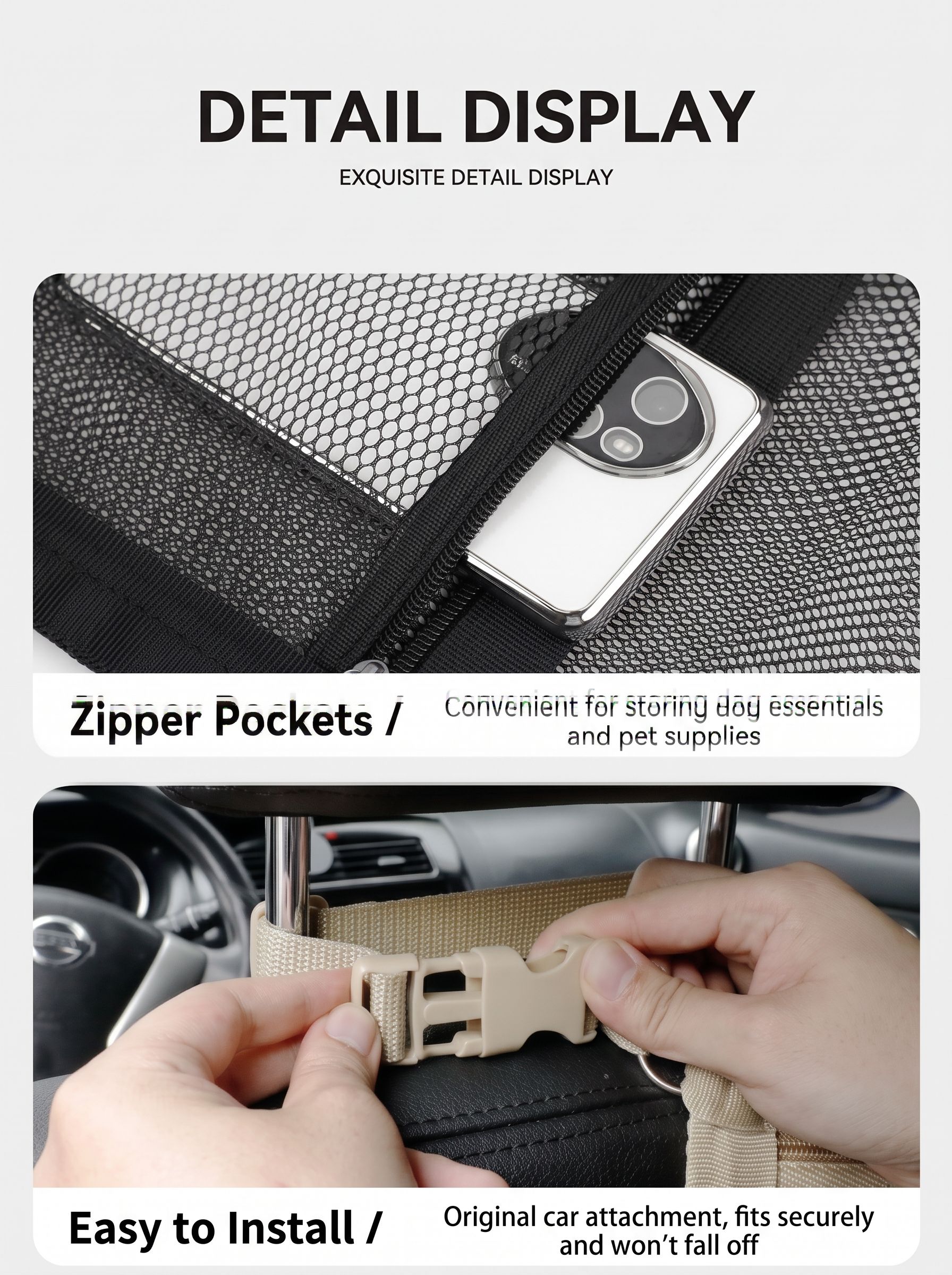 Car Pet Barrier Net for Front Seat Gap image 12