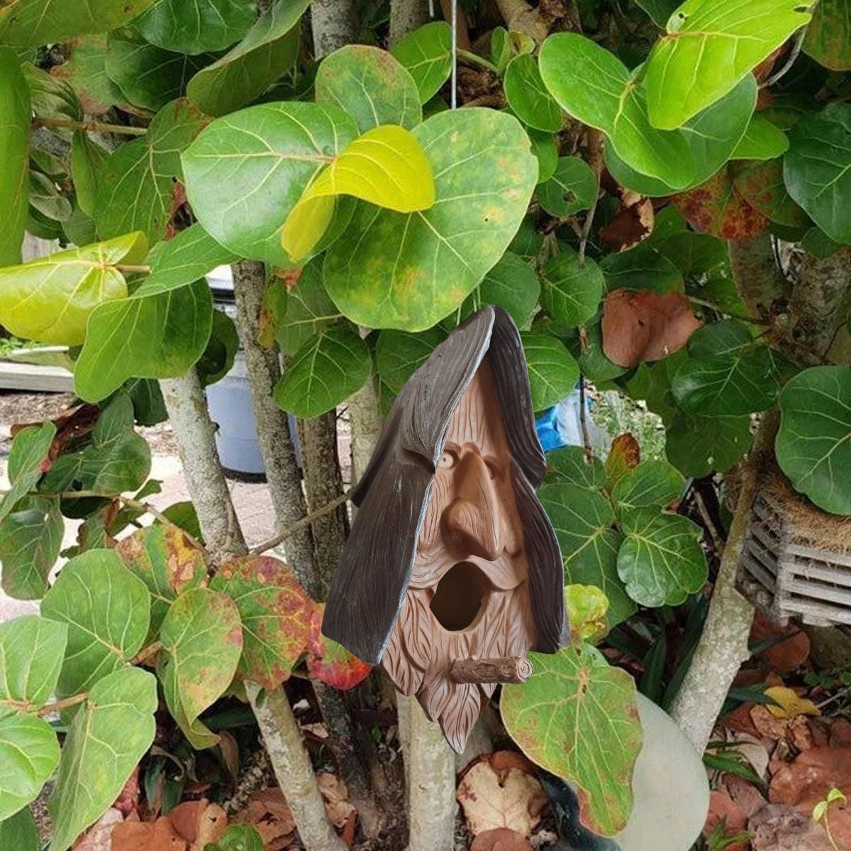 Human Face Birdhouse Resin Garden Ornament Outdoor Bird Nest Decor Statue image 9