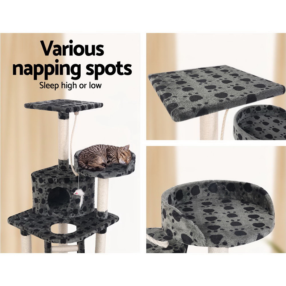 i.Pet Cat Tree 120cm Tower Scratching Post Scratcher Trees Bed Wood Condo Toys Bed image 6