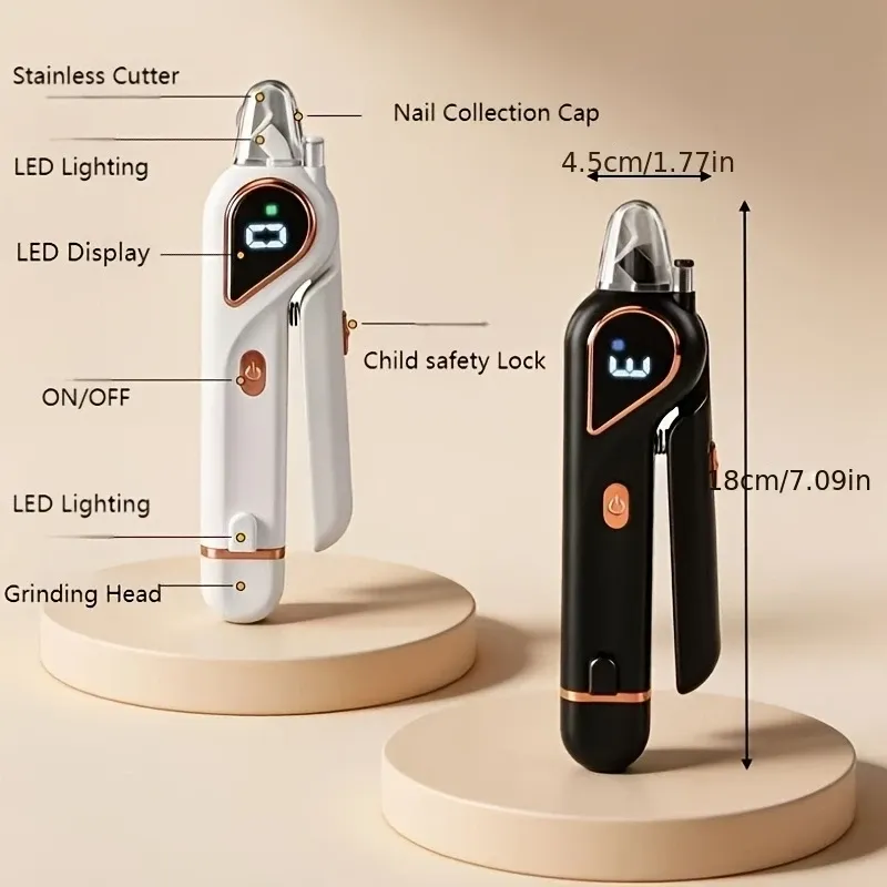 Electric Cat & Dog Nail Trimmer, Black image 3