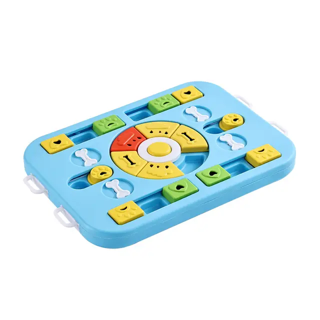 Blue Advanced Interactive Dog Puzzle Toy - Multi-Mechanism Treat Dispensing Slow…