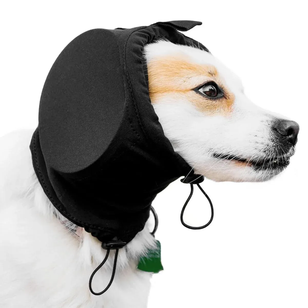 Black Adjustable Dog Ear Muffs Noise Reducing Pet Headwrap Protective Ear Cover - M image 3