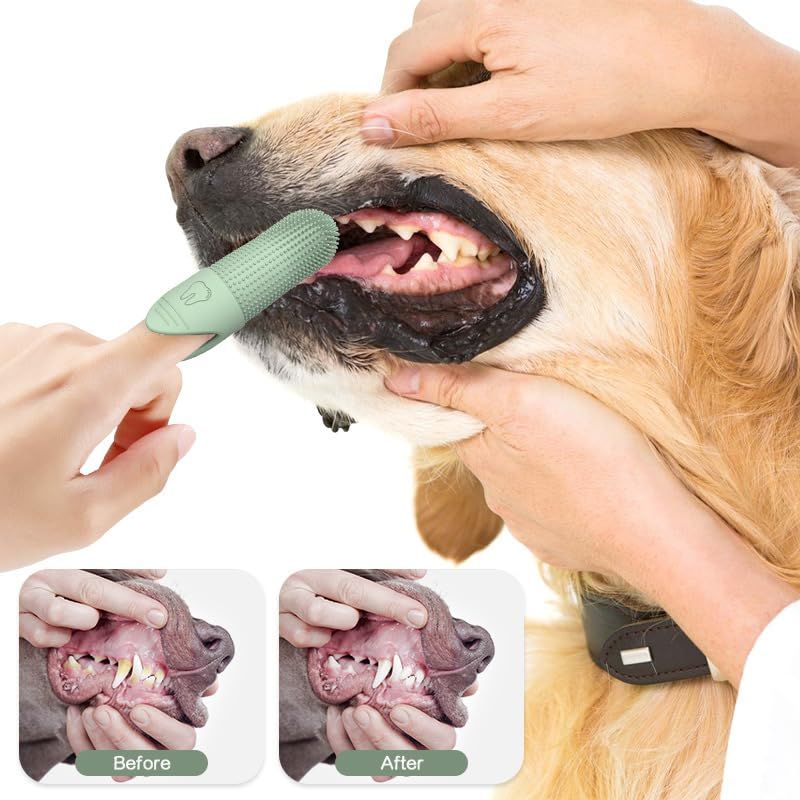 2Pack 360° Pet Dental Finger Brush for Dogs and Cats, Blue image 6