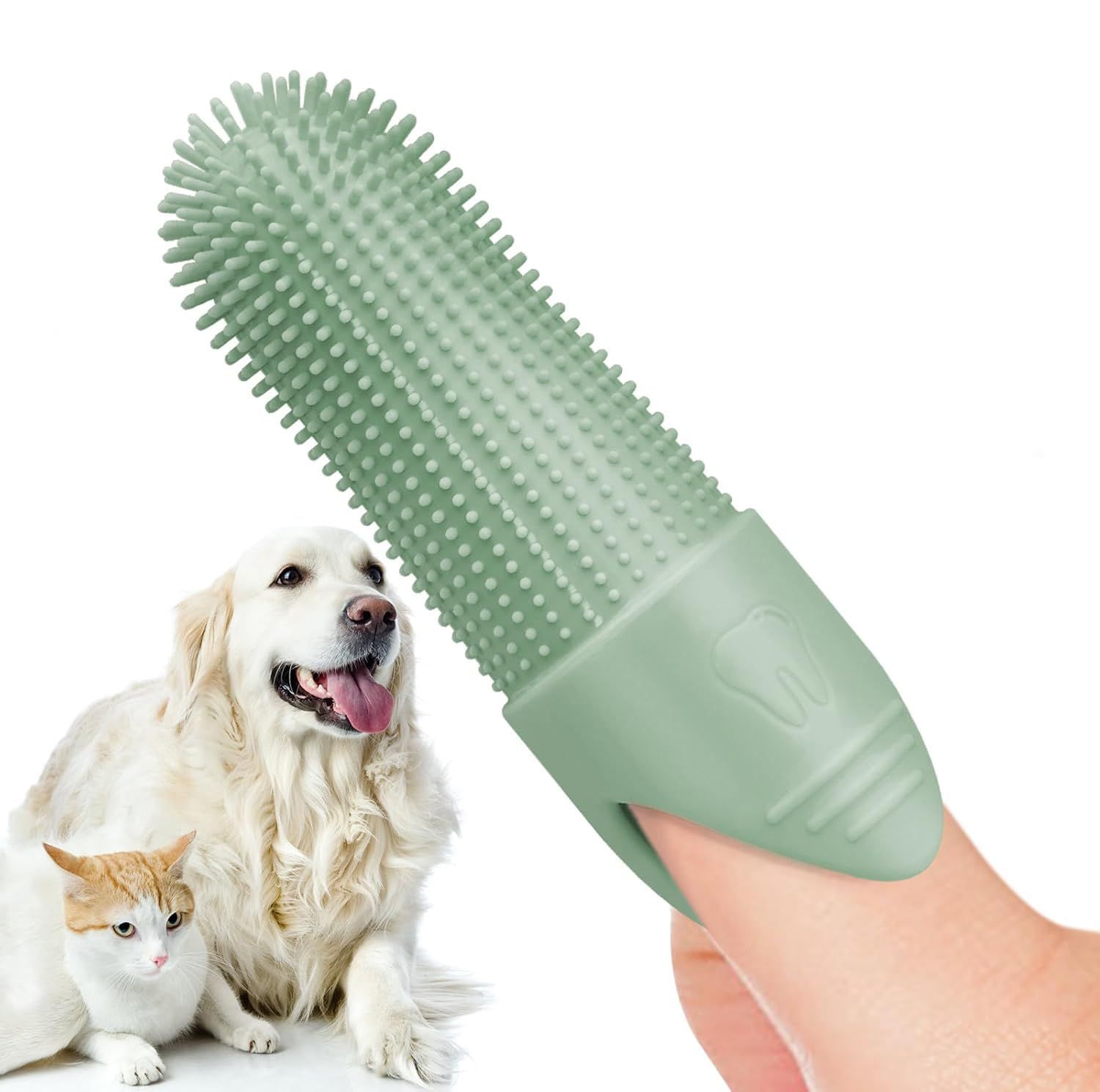 2Pack 360° Pet Dental Finger Brush for Dogs and Cats, Blue image 8